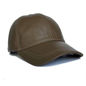 Genuine Leather Hat | Real Leather Baseball Cap Sports Visor Adjustable